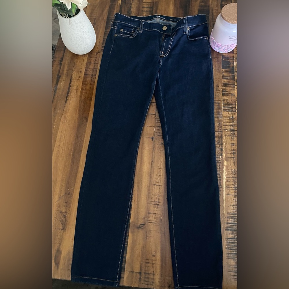7 For All Mankind Dark Blue Skinny Jeans